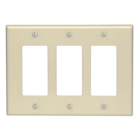 Leviton Leviton Ivory 3 gang Thermoplastic Nylon Decorator Wall Plate 1 pk PJ263-00I